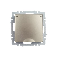 Розетка BRITE РСбш10-3-44-БрШ 16А IP44 с заземл. защ. шторки с крышкой механизм шампань IEK BR-R16-16-44-K37