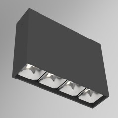 Светильник светодиодный DL-Box Reflect Multi 1х4 14Вт 3000К 150х40х115 накладной 35град.х75град. RAL9005 черн. муар VARTON V1-R0