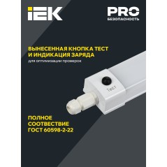 Светильник светодиодный ДСП 1336А 36Вт 5000К IP65 3ч 1200мм аварийный IEK LDSP6-1336A-3-36-5000-K01