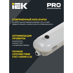Светильник ДСП 1422А 40Вт 1ч 6500К IP65 1200мм с БАП IEK LDSP6-1422A-1-40-6500-K01