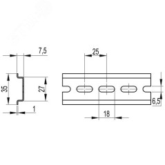 DIN-рейка перфорированная OMEGA 35х7.5 1000мм DKC 02140R-RET10