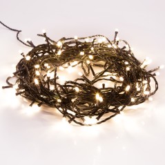 Гирлянда светодиодная "Твинкл Лайт" 6м 40LED тепл. бел. 5.1Вт 220-240В IP20 с контроллером 8 режимов провод ПВХ темн. зел. Neon-