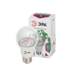 Лампа светодиодная FITO-12W-RB-E27-K 12Вт A60 грушевидная прозрачная 1310К E27 130-270В для растений красн./син. спектр Эра Б003
