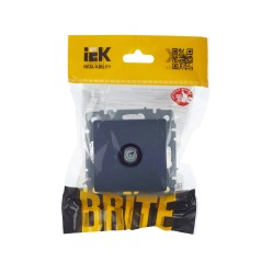 Розетка телевизионная проходная TV СП Brite РТВ10-0-БрМ механизм маренго IEK BR-A10-P-K35