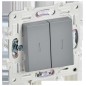 Выключатель 2-кл. SKANDY 10А SK-V09Gr с индикацией сер. IEK SK-V20-1-10-K03