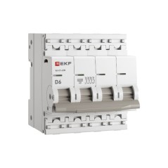 Выключатель автоматический модульный 4п D 6А 6кА ВА 47-63N PROxima EKF M636406D