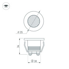 Светильник светодиодный LTM-R35WH 1W White 30deg (IP40 металл) Arlight 020751