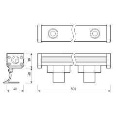 Прожектор линейный AR-LINE-500-12W Warm3000 (GR 15 deg 230В) (закрытый) Arlight 042176