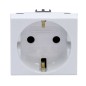 Розетка 1-м 2мод. Viva 16А IP20 2P+E с заземл. защ. шторки бел. DKC 45005 Розетка 1-м 2мод. Viva 16А IP20 2P+E с заземл. защ. шторки бел. DKC 45005