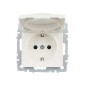 Розетка BRITE РСбш10-3-БрЖ 16А IP20 с заземл. защ. шторки с крышкой механизм жемчуж. IEK BR-R16-16-K36