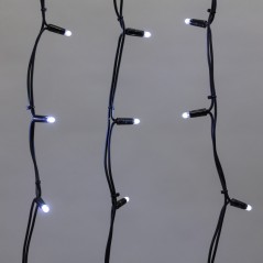 Гирлянда светодиодная "Айсикл" (бахрома) 5х0.7м 152LED бел. 12Вт IP67 провод черн. каучук Neon-Night 255-315