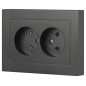 Розетка Accent 6-204-07 2х2P 16А-250В IP20 СУ AL/CU графит Intro Б0063435 Розетка Accent 6-204-07 2х2P 16А-250В IP20 СУ AL/CU графит Intro Б0063435