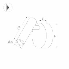 Светильник SP-BED-NB-R90-3W Warm3000 (WH 20 deg 230В) (IP20 металл) Arlight 034060
