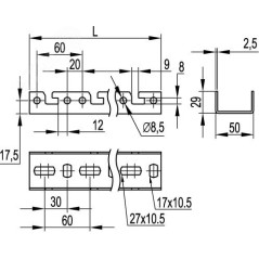 Профиль L400 2.5мм BPF для консолей гор. оцинк. DKC BPF2904HDZ
