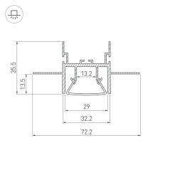 Профиль L2000 FOLED-CEIL-CENTER Arlight 023863