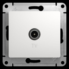 Розетка телевизионная проходная TV 1-м СП Glossa 4дБ механизм бел. SE GSL000192