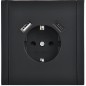 Розетка FORTE@PIANO FP147 16А USB A+C 18Вт с заземл. защ. штроки винт. крепл. черн. IEK FP-R14-16-U22-018-K02
