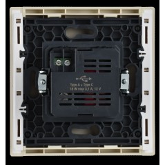 Розетка USB A+C 18Вт FORTE@PIANO FP451 ваниль IEK FP-U22-018-K10