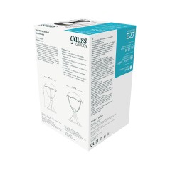 Светильник Aura 1х60Вт E27 IP54 170-240В 200х200х238мм НТУ садово-парковый на постамент GAUSS GD029
