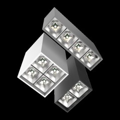 Светильник светодиодный DL-Box Reflect Multi 1х4 10Вт 4000К 150х40х115 накладной 55град. RAL7045 сер. муар диммер DALI VARTON V1