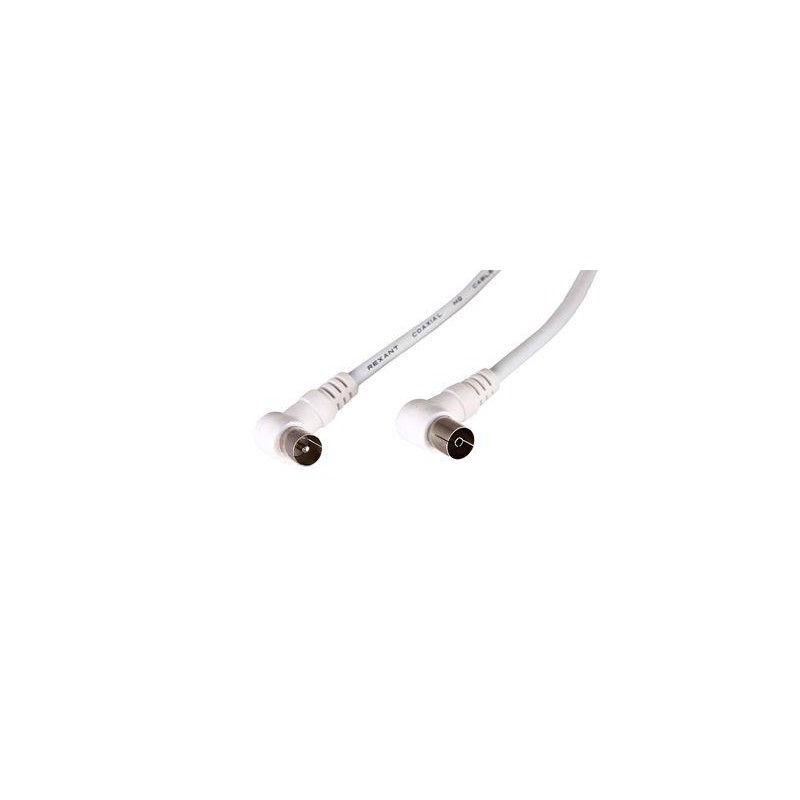 Шнур TV Plug - TV Jack 5м угловой бел. Rexant 18-0025 Шнур TV Plug - TV Jack 5м угловой бел. Rexant 18-0025