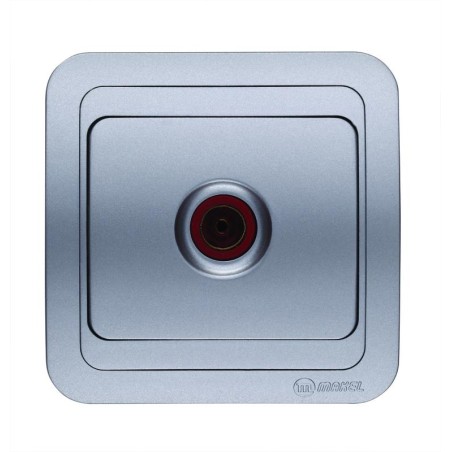Розетка телевизионная TV 1-м СП Mimoza 16А IP20 серебр./серебр. Makel 26607