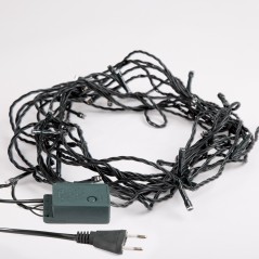 Гирлянда светодиодная "Твинкл Лайт" 6м 40LED тепл. бел. 5.1Вт 220-240В IP20 с контроллером 8 режимов провод ПВХ темн. зел. Neon-