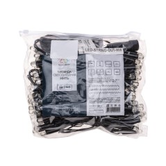 Гирлянда светодиодная "Нить" 10м 100LED бел. 10Вт 230В IP65 эффект мерцания (каждый 5-ый диод) провод ПВХ черн. (нужен шнур пита