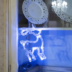 Фигура светодиодная "Олененок" 205х135х10мм 8LED бел. 1Вт 4.5В IP20 на присоске с подвесом элементы питания 3хAAA (в компл.) Neo