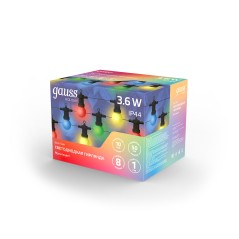 Гирлянда светодиодная Белт Лайт Holiday 10 ламп 7.7м мультицвет IP44 GAUSS HL060