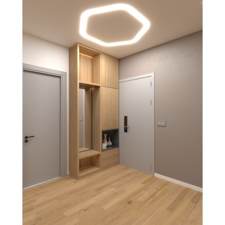 Светильник светодиодный RVE-LBX-HOLE-HEXA-SOFT-1246-VG 95Вт 4000К 1246х1150х110мм S80мм шестиугольник закругл. с отверст. встраи