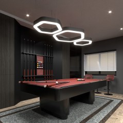 Светильник светодиодный RVE-LBX-HOLE-HEXA-SOFT-1800-P 144Вт 4000К 1800х1655х100мм подвесной шир. рассеив.-80мм бел. RVElektro RV