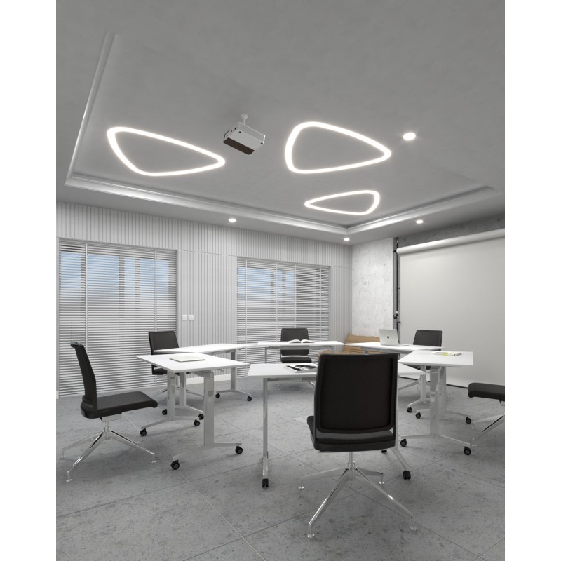 Светильник светодиодный RVE-LBX-HOLE-LITUS-946-VG 70Вт 4000К 946х901х80мм S50мм треугольник рело закругл. с отверст. встраив. по
