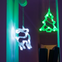 Фигура светодиодная "Олененок" 205х135х10мм 8LED бел. 1Вт 4.5В IP20 на присоске с подвесом элементы питания 3хAAA (в компл.) Neo