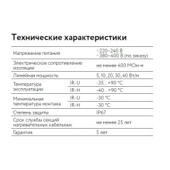 Секция нагревательная кабельная 30IR-U-2-01-1250-040 ССТ 2266446