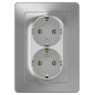 Розетка 2-м СП Blanca 16А IP20 250В с заземл. без защ. шторок алюм. SE BLNRS001023 Розетка 2-м СП Blanca 16А IP20 250В с заземл. без защ. шторок алюм. SE BLNRS001023