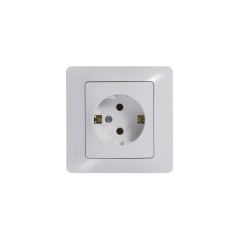 Розетка 1-м СП Glossa 16А IP20 с заземл. механизм бел. SE GSL000143