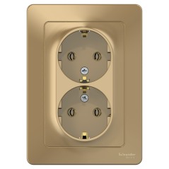 Розетка 2-м СП Blanca 16А IP20 250В с заземл. без защ. шторок титан SE BLNRS001024