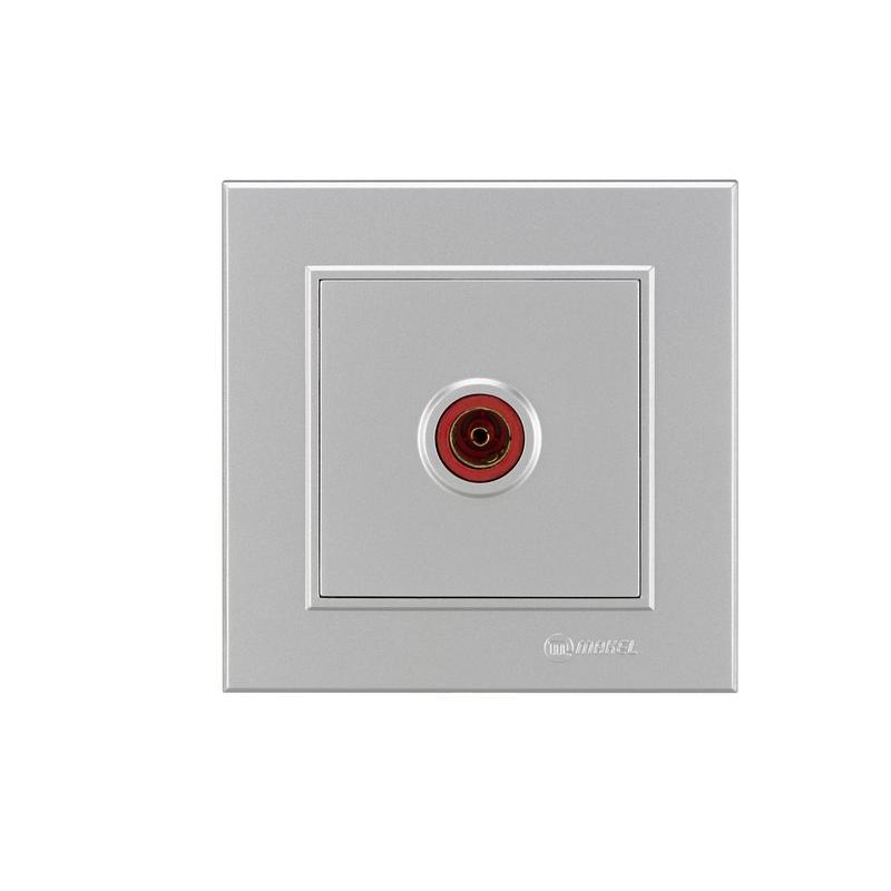 Розетка телевизионная оконцевая TV 1-м СП Karea IP20 4дБ серебр. Makel 56065027