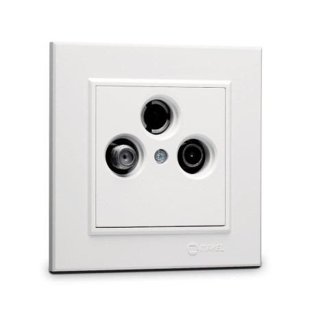 Розетка телевизионная оконечная TV/R/SAT СП Karea IP20 1.5дБ бел. Makel 56001066