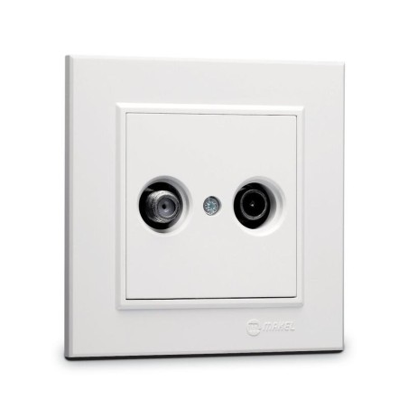 Розетка телевизионная проходная TV/SAT СП Karea IP20 1дБ бел. Makel 56001083