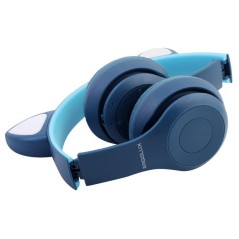 Наушники накладные беспроводные ELX-BTHP02-C06 FM MP3 микрофон ушки син. ERGOLUX 15458