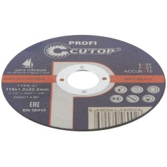 Диск отрезной по металлу и нержавеющей стали Profi Т41-115х1.2х22.2мм Cutop 39981т