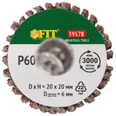 Диск лепестковый для дрели радиальный 20х20х6мм Р 60 FIT 39578