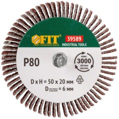 Диск лепестковый для дрели радиальный 50х20х6мм Р 80 FIT 39589