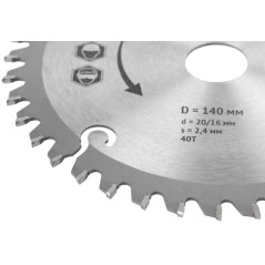 Диск пильный для циркулярных пил по ламинату 140х20/16х40T FIT 37765