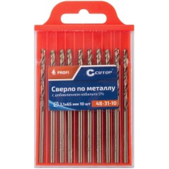 Сверло по металлу Profi с кобальтом 5% 3.1х65мм (уп. 10 шт) Cutop 48-31-10