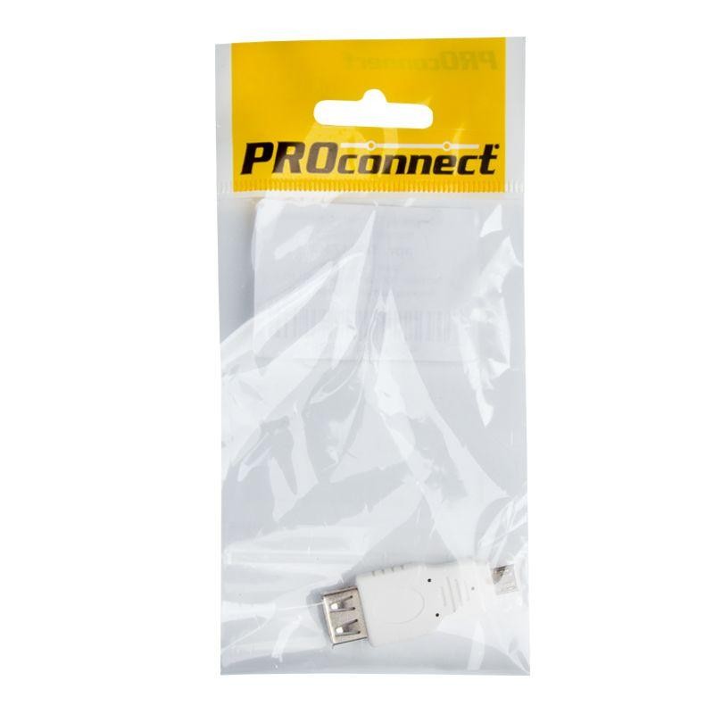 Переходник гнездо USB-A (Female) - штекер Micro USB (Male) (инд. упак.) PROCONNECT 18-1173-9 Переходник гнездо USB-A (Female) - штекер Micro USB (Male) (инд. упак.) PROCONNECT 18-1173-9