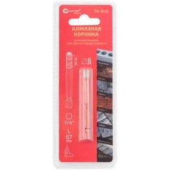 Коронка алмазная универсальная Special шестигранный хвостовик 1/4дюйм 6х10х67мм Cutop 70-849