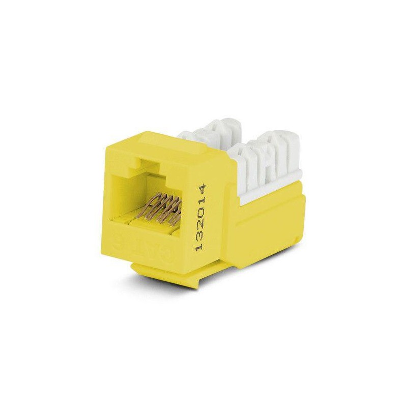 Вставка Keystone Jack RJ45 (8P8C) кат.6 110 IDC заделка с помощью NE-TOOL KJNE-8P8C-C6-90-YL желт. Hyperline 212413